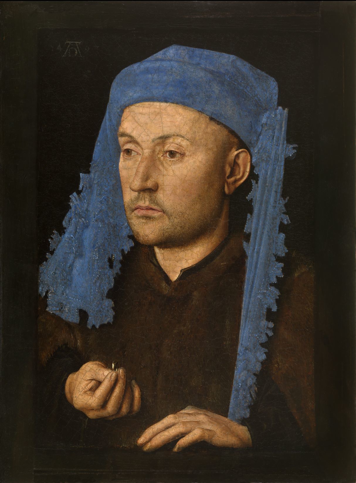 05 Portret van een man met blauwe kaproen verkleind