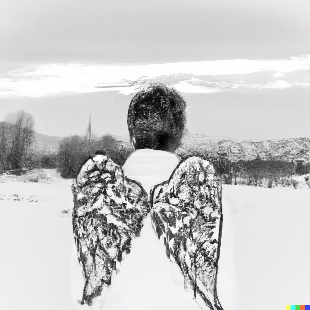 Afbeelding gegenereerd met DALL E Angel wings