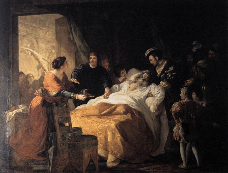 François-Guillaume_Ménageot_-_The_Death_of_Leonardo_da_Vinci_in_the_Arms_of_Francis_I_-_WGA15025