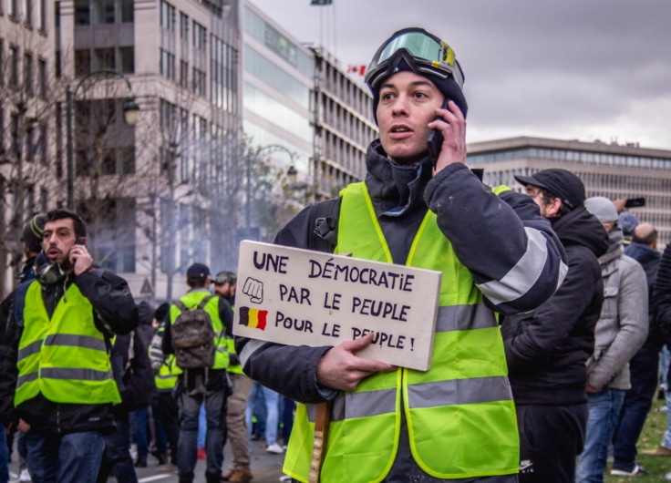 Gele hesjes in Brussel c Pelle De Brabander via Flickr