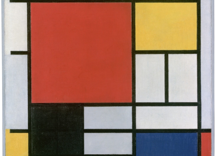 Piet Mondriaan 1921 Composition en rouge jaune bleu et noir